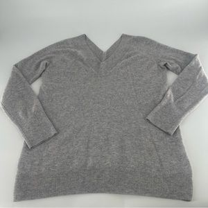 Equipment Gray V-Neck Cashmere Knit Sweater